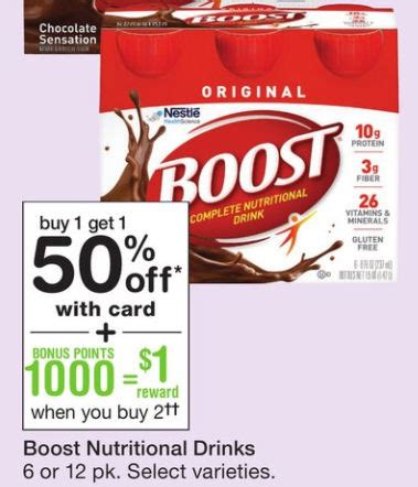 Boost Original Drinks 65¢ Per Serving (7/16)