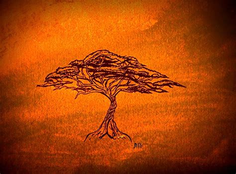 Acacia Tree Sketch at PaintingValley.com | Explore collection of Acacia ...