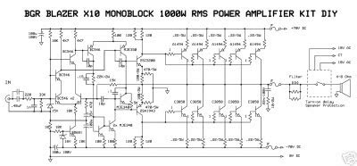 Free Wiring Diagram: 1000 Watts Amplifier Circuit Diagram