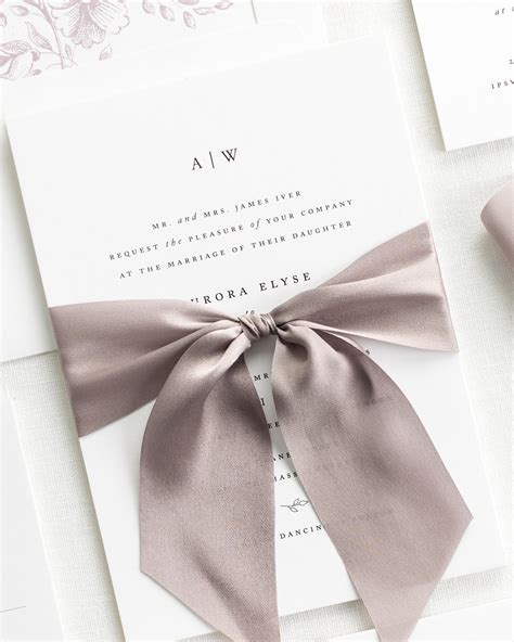 Wedding Bow Wedding Invitation Ribbon Modern Wedding Invitations