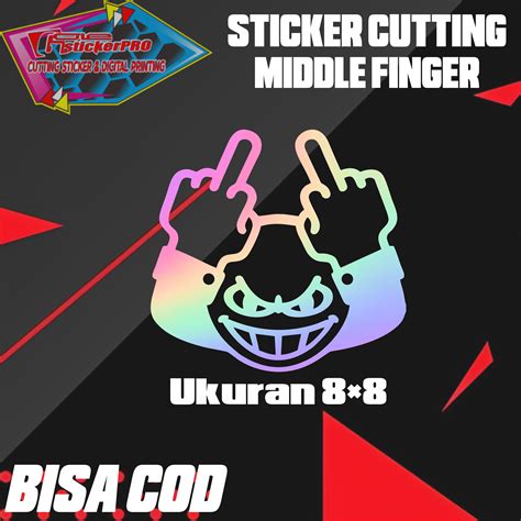 Cutting Sticker Termurah Middle Finger Fucek Cocok Buat Laptop Thumbler