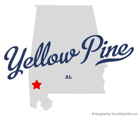 Map of Yellow Pine, AL, Alabama