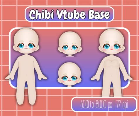 Chibi Vtuber Model Base 6 Expressions - Etsy