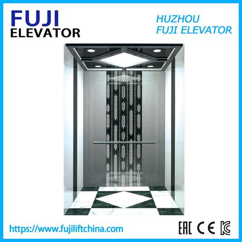 FUJI Brand Passenger Elevator 1350kg 2 0m S Golden Titanium Mirror