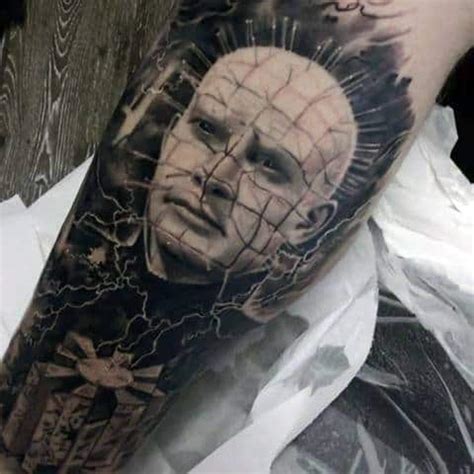 50 Hellraiser Tattoo Designs For Men - Cenobite Pinhead Ink Ideas