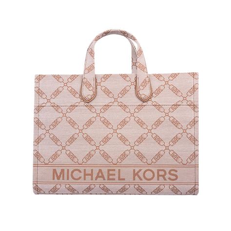 Michael Kors Gigi Large Empire Logo Jacquard Tote Bag Oxygen Clothing