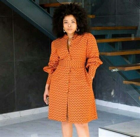 Beautiful Burnt Orange Shweshwe Jacket Dress