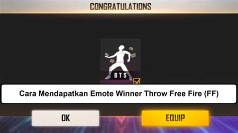 Cara Mendapatkan Emote Winner Throw Free Fire Ff Esportsku