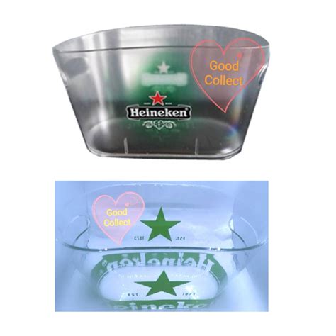 Heineken Ice Bucket Cooler Frosted Or Transparent Plastic With Side