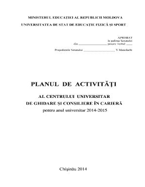 Fillable Online Usefs Planul De Ac Iuni Universitatea De Stat De