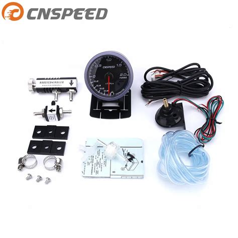 Free shipping CNSPEED 60MM Car Turbo Boost gauge 2BAR + Adjustable ...