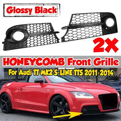 Pair Car Front Fog Light Grill Cover For Audi Tt Mk S Line Tts