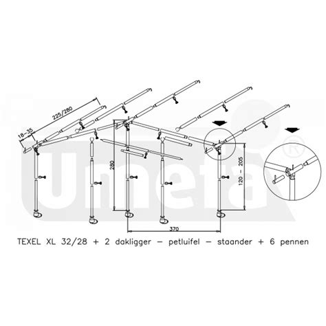 Awningframe Texel Xl Roofbeam Pinpole Umefa