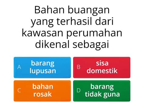 Geografi Tingkatan 1 Sisa Domestik Quiz