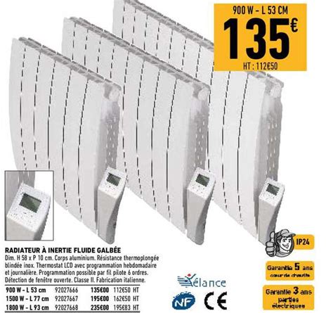 Promo Radiateur à Inertie Fluide Galbée chez Brico Cash iCatalogue fr