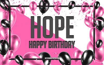 Download wallpapers Happy Birthday Hope, Birthday Balloons Background ...