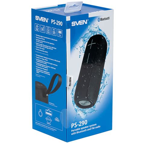 Speaker SVEN PS-290, juodas (20W, Atsparus vandeniui (IPx6), TWS ...
