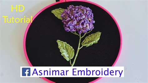 Ribbon Embroidery Flower Hydrangea Youtube