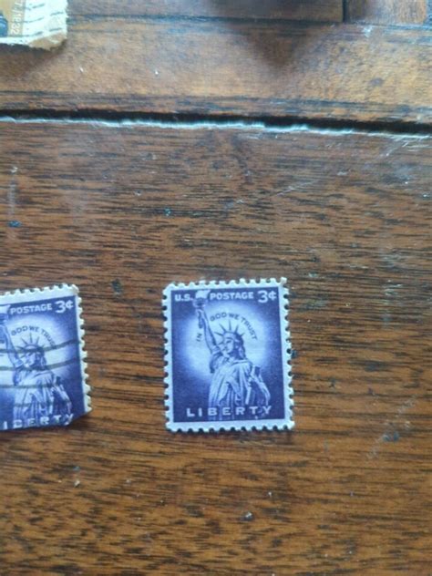 Rare Us Postage Stamp Cent Liberty Used Purple Lady Statue Of Liberty