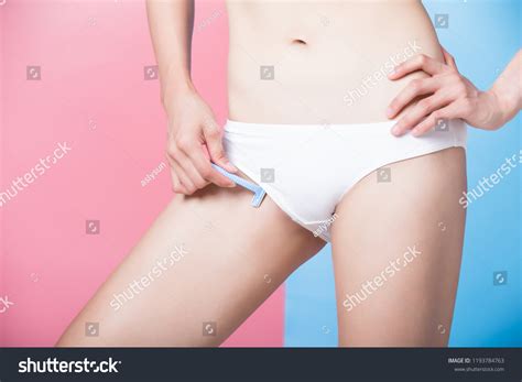 Woman Shave Her Bikini Line On Stock Photo Shutterstock