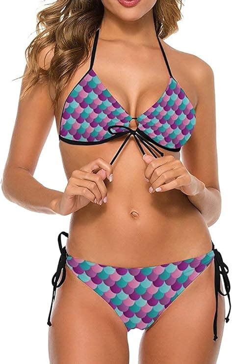 Bikini Da Donna A Due Pezzi Regolabile Con Scollo All Americana