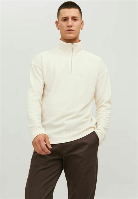 Jack And Jones Premium Mit Half Zip Pullover Tofu écru Zalando Fr