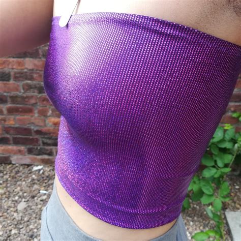 💜💜💜 Dark Purple Sparkle Boob Tube 💜💜 Handmade In Depop