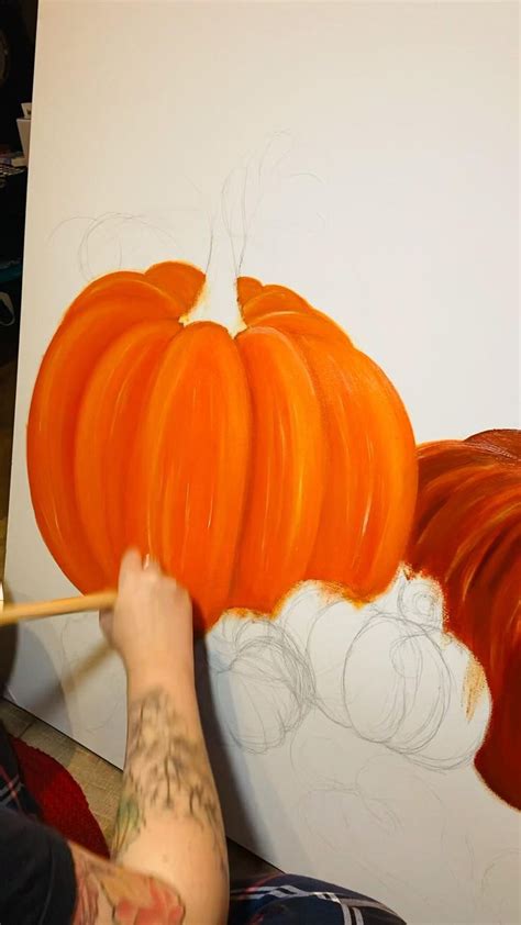 Autumn Pumpkins Painting Fall Canvas Painting Pumpkin Canvas Fall Canvas