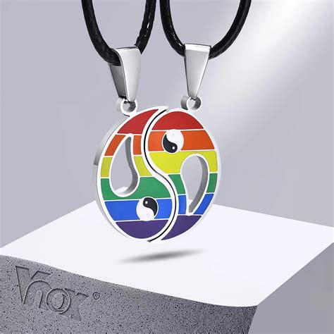 Necklace Men Gay Rainbow Lgbtq Necklace Puzzle Pendant Gay Collar