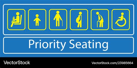 Set Of Priority Seating Sticker Or Label Vector Image