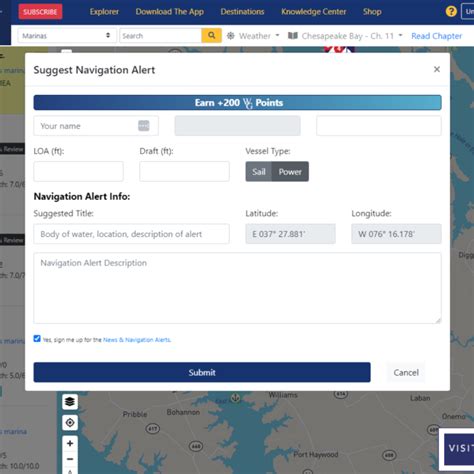 Waterway Guide Reporting Navigation Alerts