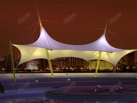 Tensile Structure For Public Spaces PVDF PTFE Architectural