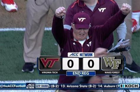 Virginia Tech Heads into OT at 0-0 vs. Wake Forest, Frank Beamer ...