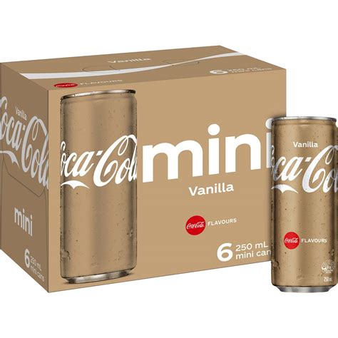 Coca Cola Vanilla Soft Drink Mini Cans 250ml X 6 Pack Woolworths