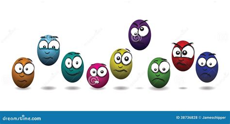 Cartoon coloured egg faces stock vector. Illustration of clipart - 38736828