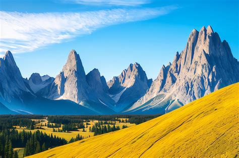 Premium AI Image | Fantastic panoramic view of the mountains Dramatic ...