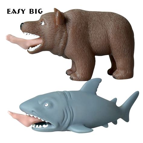 EASY BIG TPR Squeeze Toys Man eating Sharks/Bears Stress Relief Toys ...