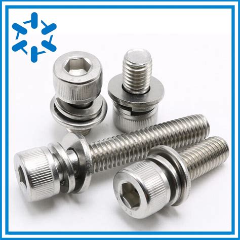 Pcs Lot Stainless Steel Hexagaon Socket Head Sems Cap Bolt Screw M