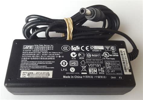 APD ASIAN POWER DEVICES INC NB 65B19 AC DC ADAPTER 19V 3 42A 773000