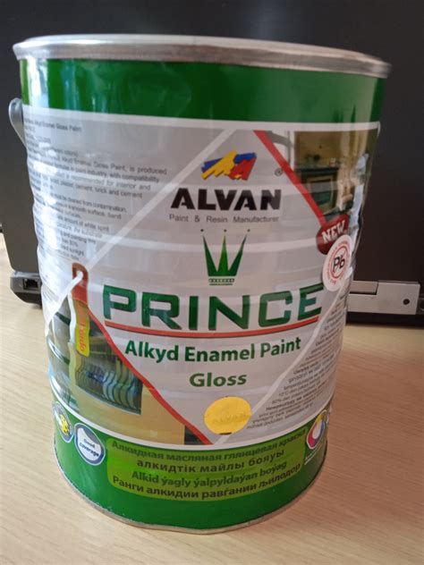Краска алкидная глянцевая "Prince" №124 оранжевый 3,5 л/ ALVAN: продажа ...