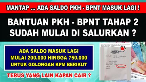 Positif Sudah Cair BANTUAN PKH TAHAP 2 SUDAH MULAI CAIR DAN JUGA BPNT