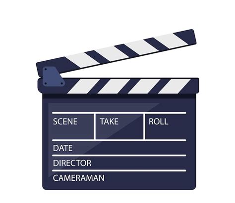 Premium Vector Clapperboard Black And White Movie Slate