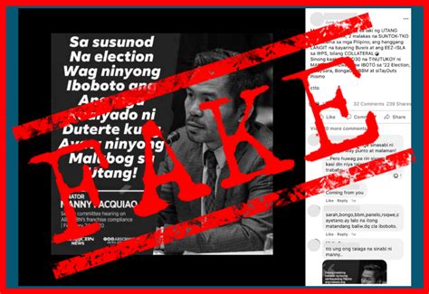 VERA FILES FACT CHECK FB Post Claim That Pacquiao Has A Billion Peso