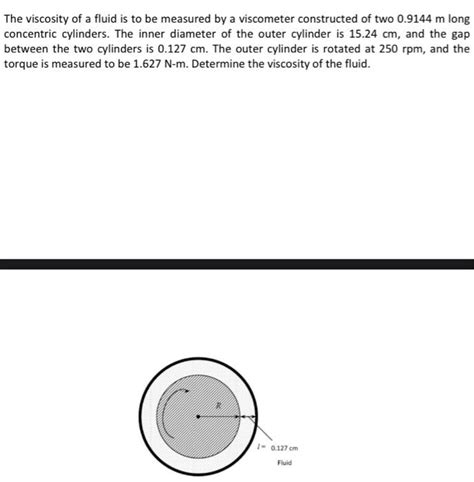Solved The viscosity of a fluid is to be measured by a | Chegg.com 