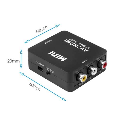Конвертер адаптер RCA AV to HDMI | RCA тюльпаны переходник на HDMI ...