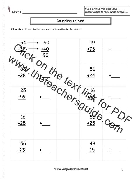 Rounding To Estimate Worksheet