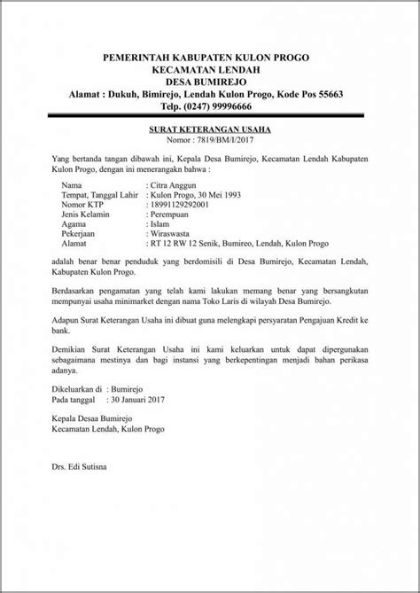 Contoh Surat Keterangan Kerja Untuk Pengajuan Pinjaman Bank Surat