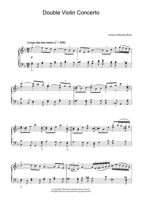 Double Violin Concerto, 2nd Movement | Sheet Music Direct