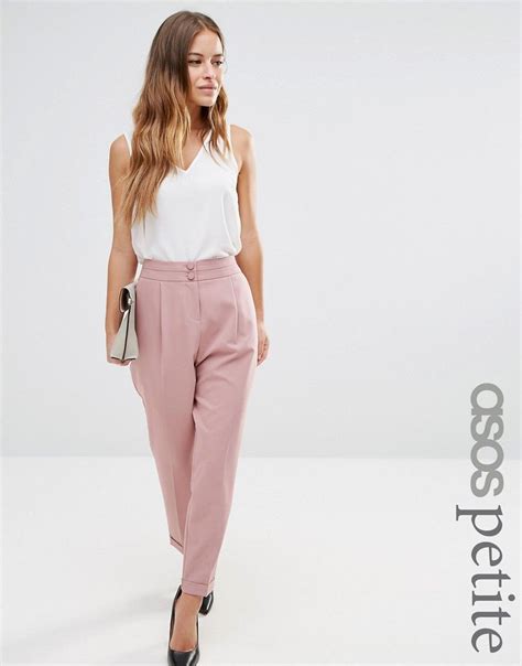 Image Of Asos Petite Tailored High Waisted Trousers With Turn Up