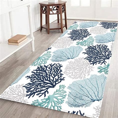 Beach Coastal Runner Rug For Hallway 2x6 Starfish Ocean